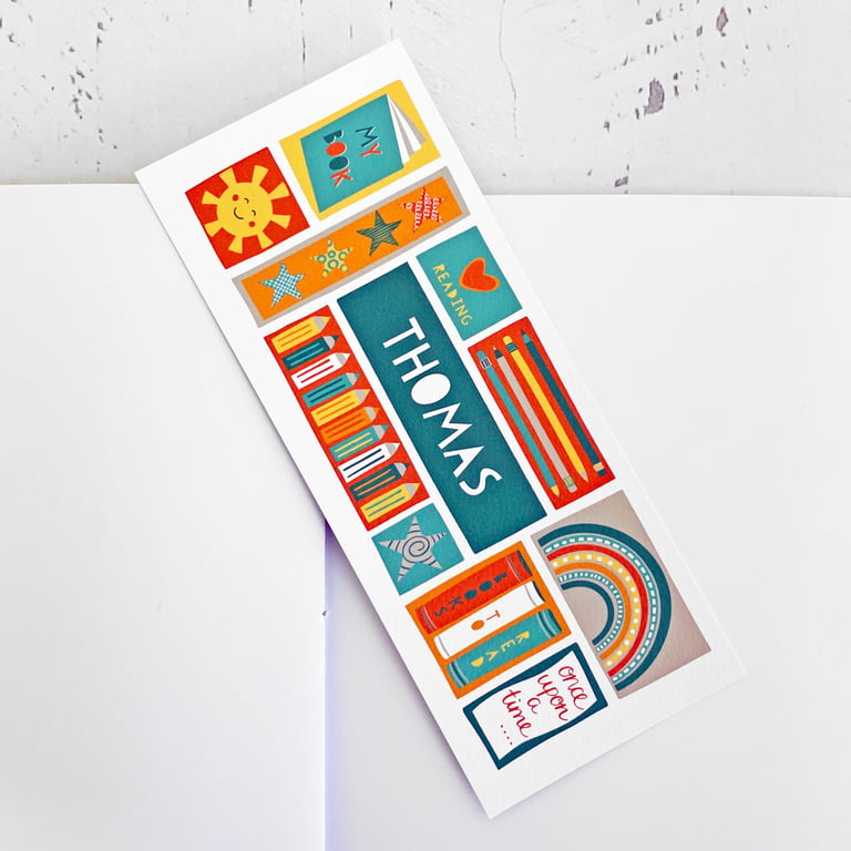 Personalised school bookmarks - pack of 16-36 - gift from teacher or TA