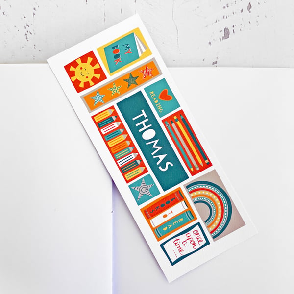 Personalised school bookmarks - pack of 16-36 - gift from teacher or TA