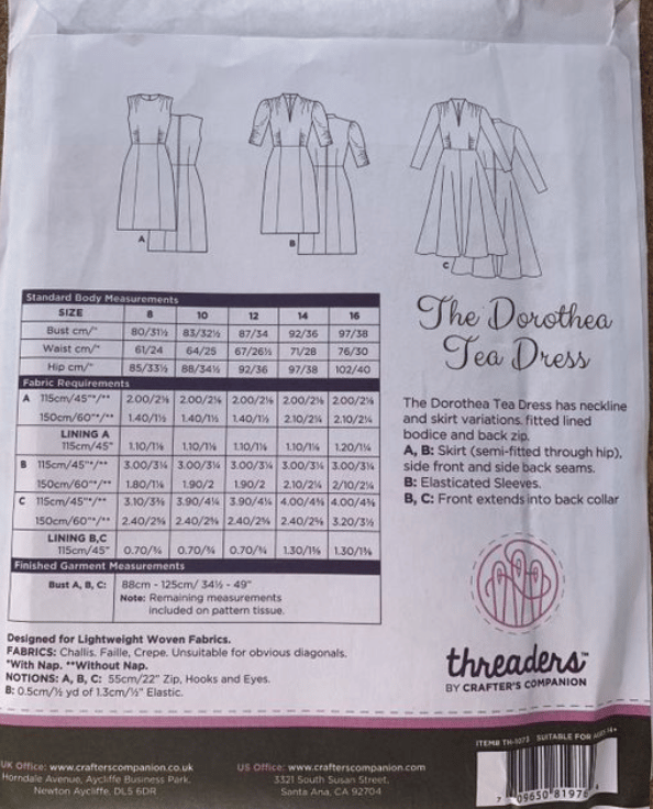 Threaders Sewing Pattern 3in1 Dorothea Tea Folksy