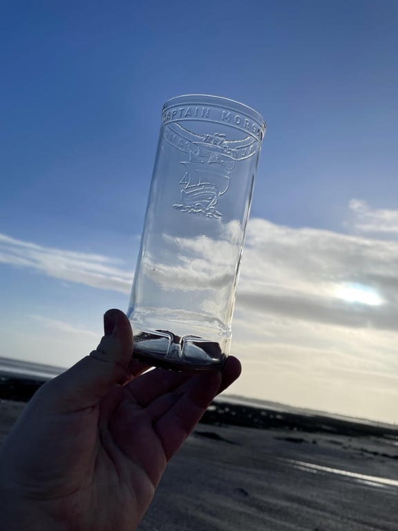 Captain Morgan Rum Glass Upcycled Eco-Friendly Gift Gifts for Him & Her Repurpos