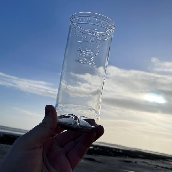 Captain Morgan Rum Glass Upcycled Eco-Friendly Gift Gifts for Him & Her Repurpos