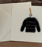 Detachable Keepsake, Fused Glass Festive Christmas Jumper Christmas card 