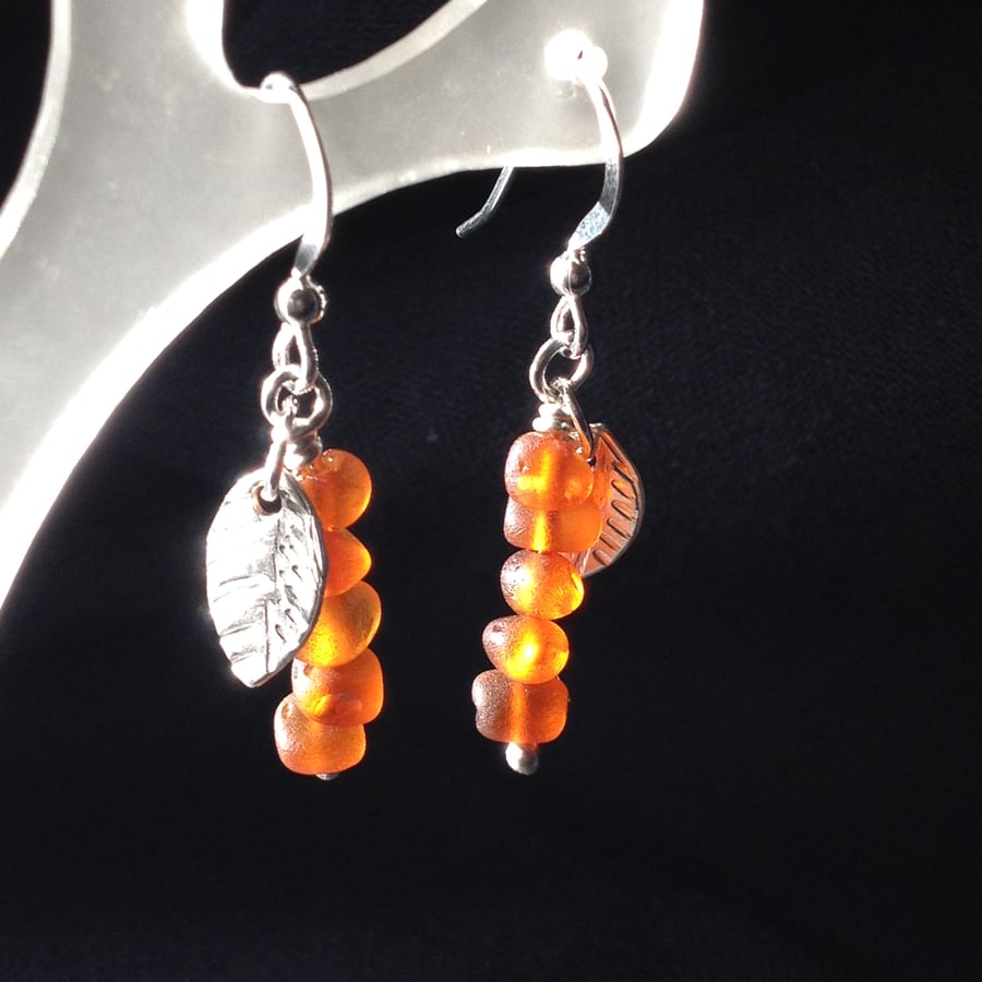 Amber charm earrings 1