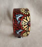 Handmade Leather Bracelet with a Surreal Design. Dolphins and Sunflowers - Image 9