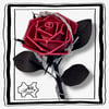  Dark Red Leather Rose with ‘Barbed Wire’. Alternative, Gothic Dark Romance Gift
