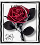  Dark Red Leather Rose with ‘Barbed Wire’. Alternative, Gothic Dark Romance Gift
