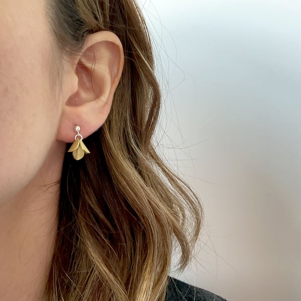 Handmade Gold Bluebell Earrings