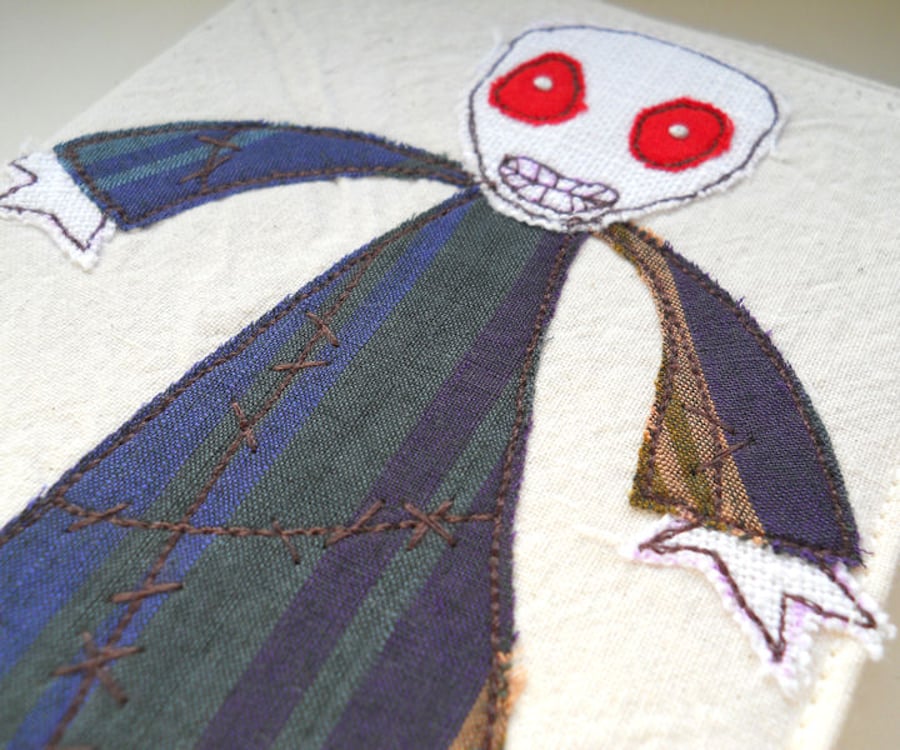 embroidered zombie fabric notebook 