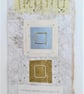 Cream Speckle Gold Silver & Naturals Handstitched Geometric Small Art Pictures - Image 3