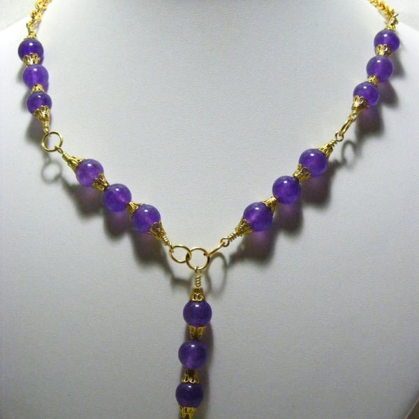 Purple and Gold Chain Necklace