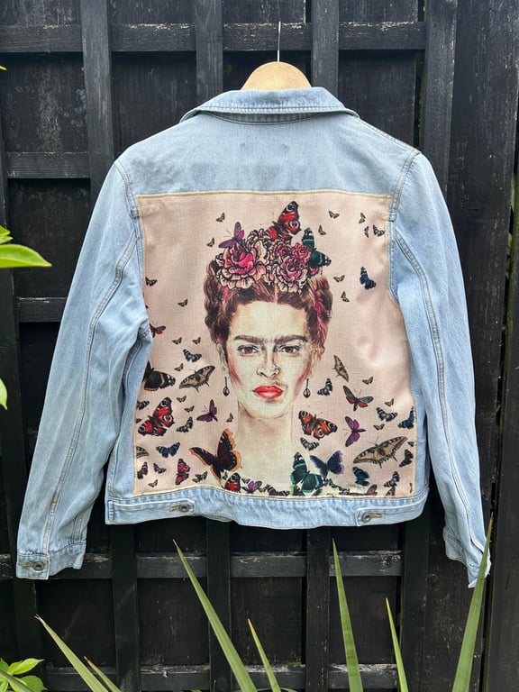 Frida Kahlo denim jacket Size 12