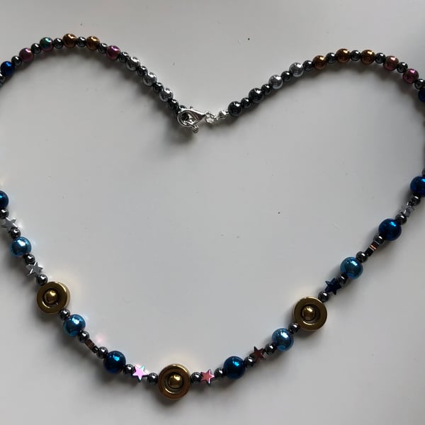 Multi Coloured Hematite Necklace 20.5” 52cm