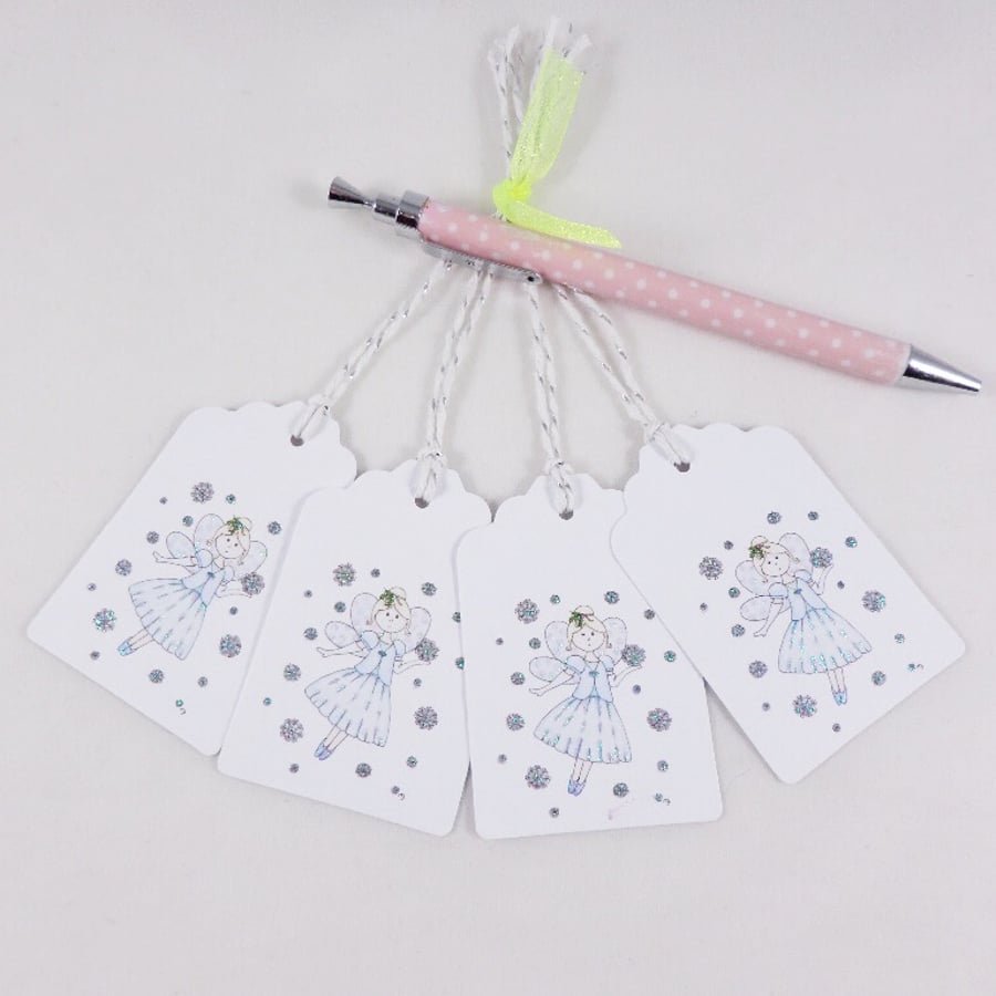 Christmas Fairy Gift Tags - set of 4 tags