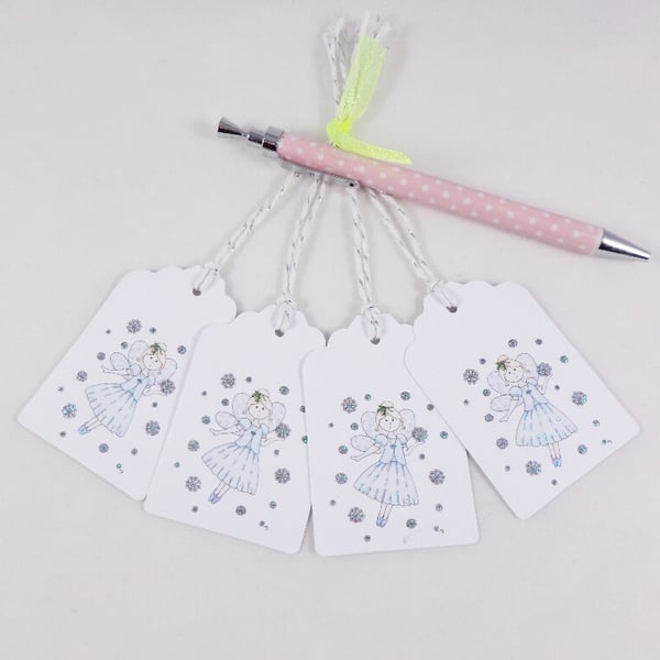 Christmas Fairy Gift Tags - set of 4 tags