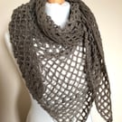 Grey ombré crocheted scarf