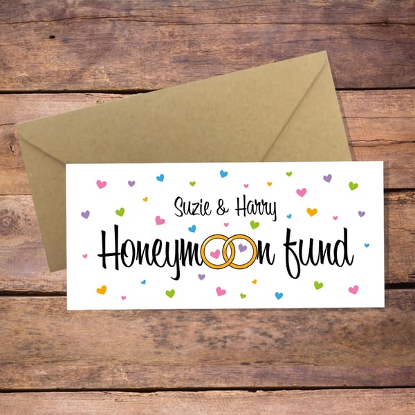 Honeymoon Fund Money Wallet Card - cash gift envelope
