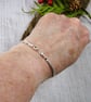 Sterling Silver Bangle with Twist and Crosshatch Pattern. Size Small 19cm  - Image 5