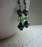 HEMATITE AND PALE GREEN EARRINGS.  748 - Image 1