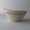Large Freshwater Bowl, a coiled rope bowl with red brown stitched detail