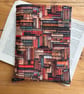 Book Print Quilted Fabric Book Sleeve - Paperback Size 