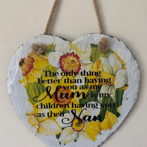 Mother’s Day Hanging Slate Heart