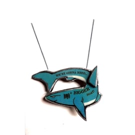 Jaws inspired 'You're gonna need a boat' blue Shark Necklace by EllyMental