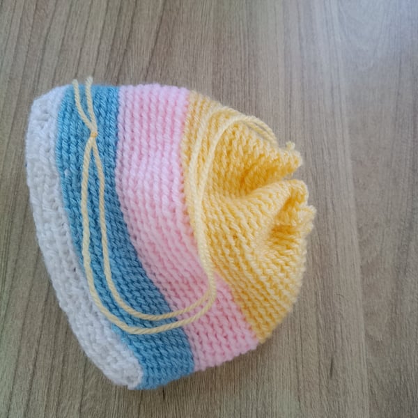 Crotchet gift bag pull string purse treat bag makeup bag 
