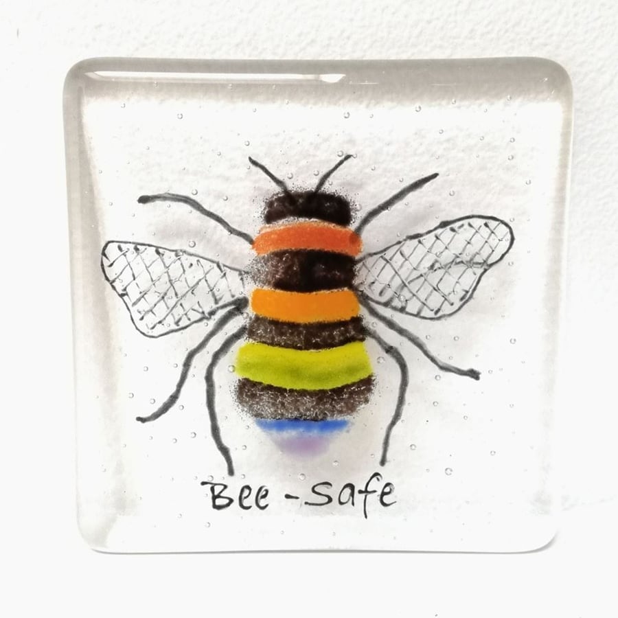 Bee Safe - Rainbow Bee Coaster 