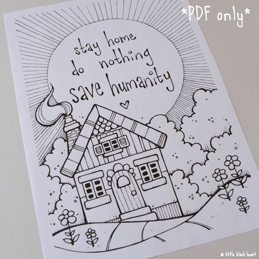 colour your own - stay home house - PDF ONLY