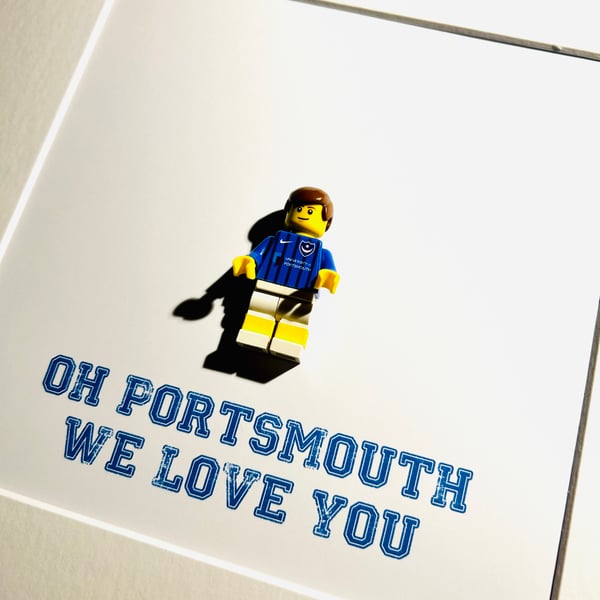 PORTSMOUTH FC - Framed custom Lego minifigure