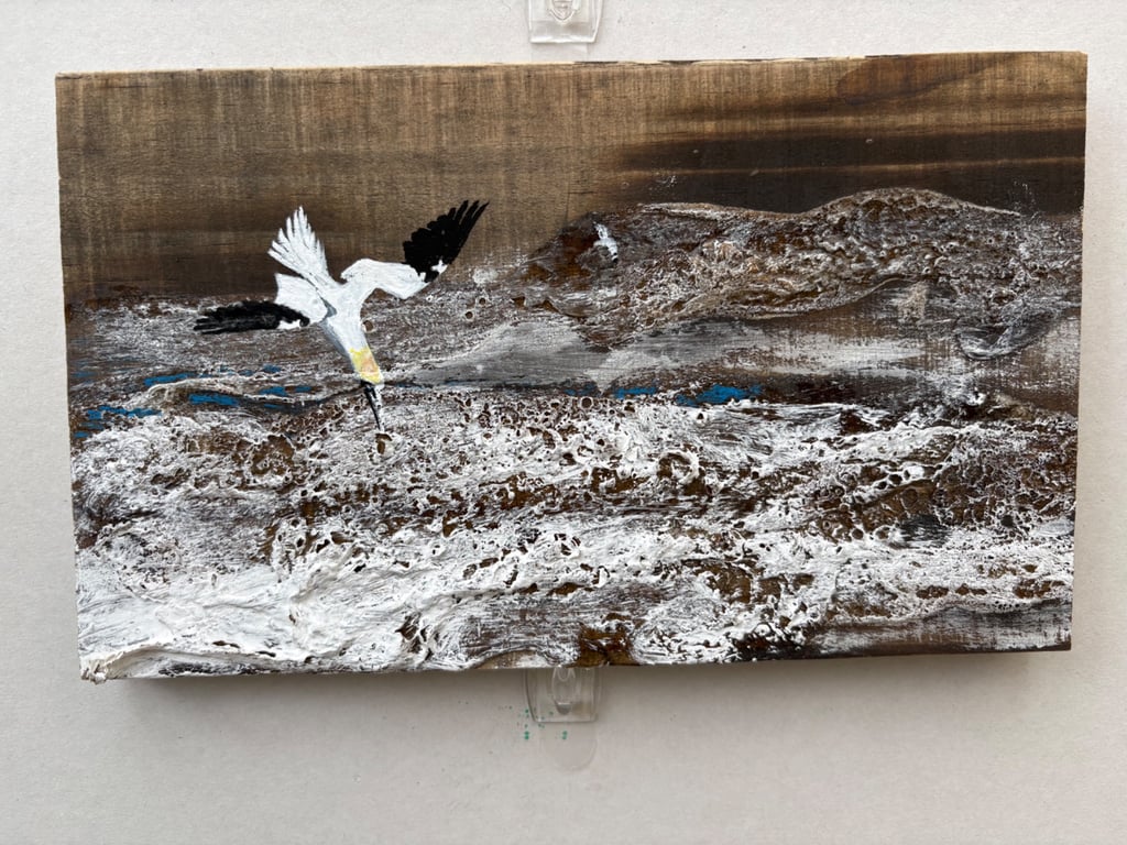 Gannet diving into the rough seas - Wall art
