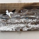 Gannet diving into the rough seas - Wall art