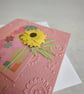 Sunshine Yellow Polka Dot Flower in Pink Arch - Birthday Card  - Image 8