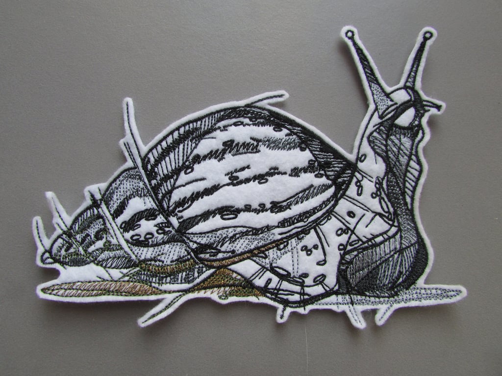 Snail Embroidered Sew on Applique Patch