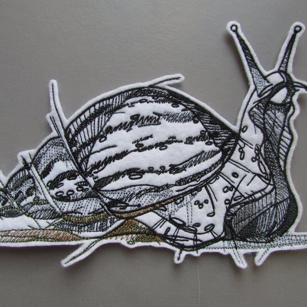 Snail Embroidered Sew on Applique Patch