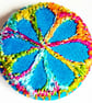 Buttons 1 inch button Hand Dyed Silks and Cottons Free Machine Embroidery Button