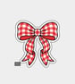 Cute Vinyl Die Cut Sticker For Adults - Gingham Bow