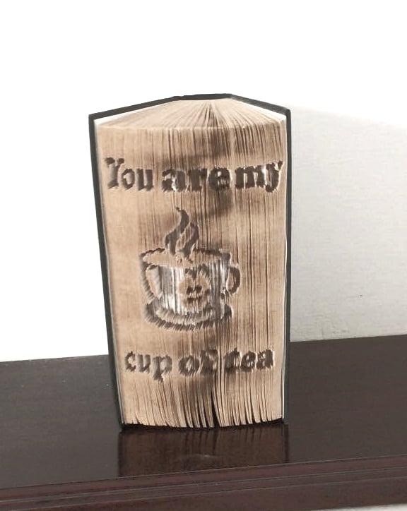You are my cup of tea CUT & FOLD Book folding Pattern - EMAILED PDF PATTERN