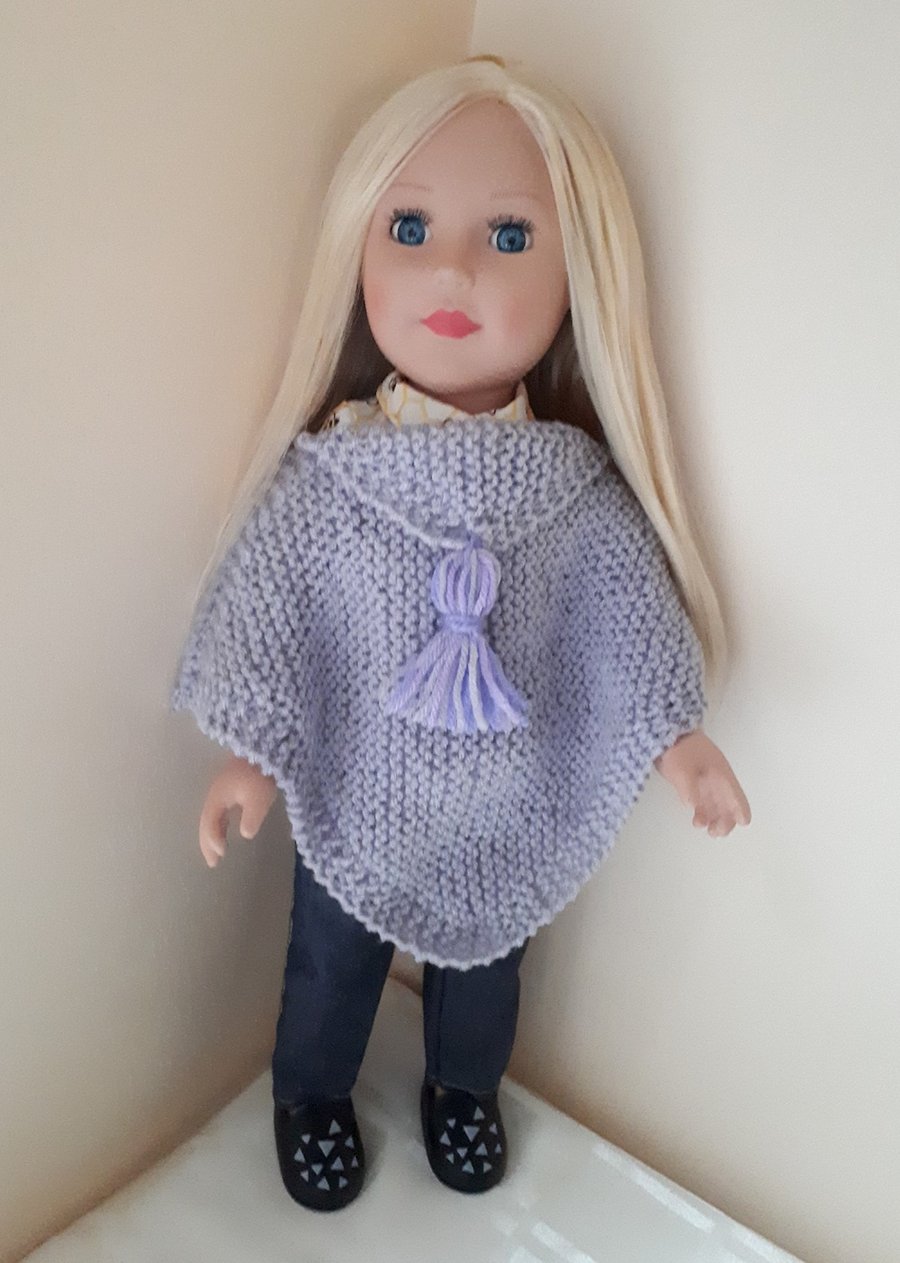 KNITTING PATTERN PDF Parma Violet Poncho for Doll