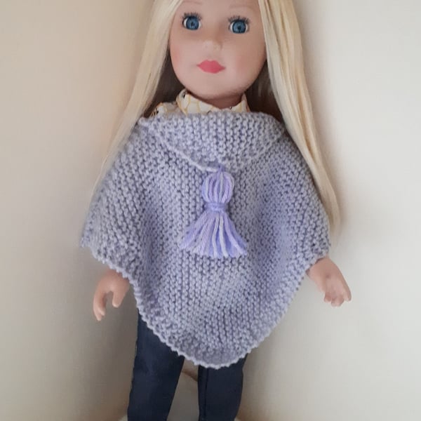 KNITTING PATTERN PDF Parma Violet Poncho for Doll