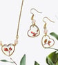 Heart shaped jewellery set, bridal jewel, nature lover gift