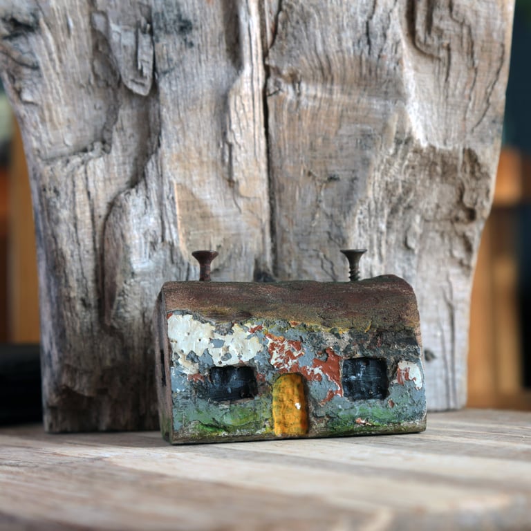 Wonky Driftwood Hoose, Driftwood Art from Scotland No22