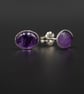  Amethyst and sterling silver gemstone hoop earrings, Aquarius gift - Image 9
