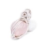 Rose quartz silver plated wire wrapped pendant - Image 1