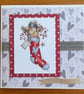 Snowman in a Stocking Christmas Card - Happy Christmas - Hearts - Image 10
