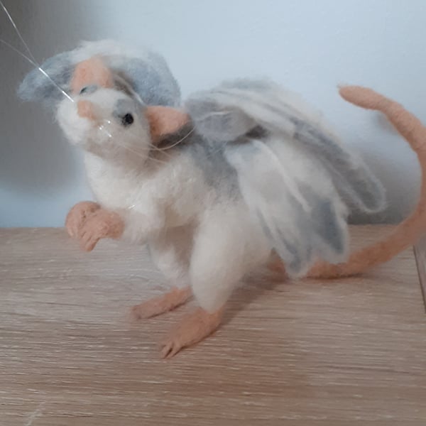 Needle felted Rat Angel