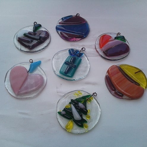 Christmas Tree, Recycled Fused Glass Christmas Decoration