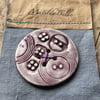 Fabulous Handmade Large Round Purple Ceramic Button