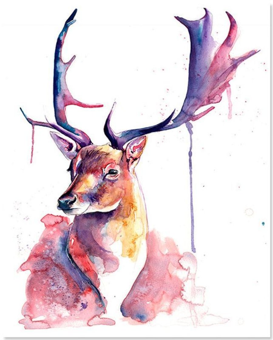 Stag Watercolour Painting