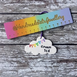 Dream Big Cloud with rainbow bunting hanging decoration